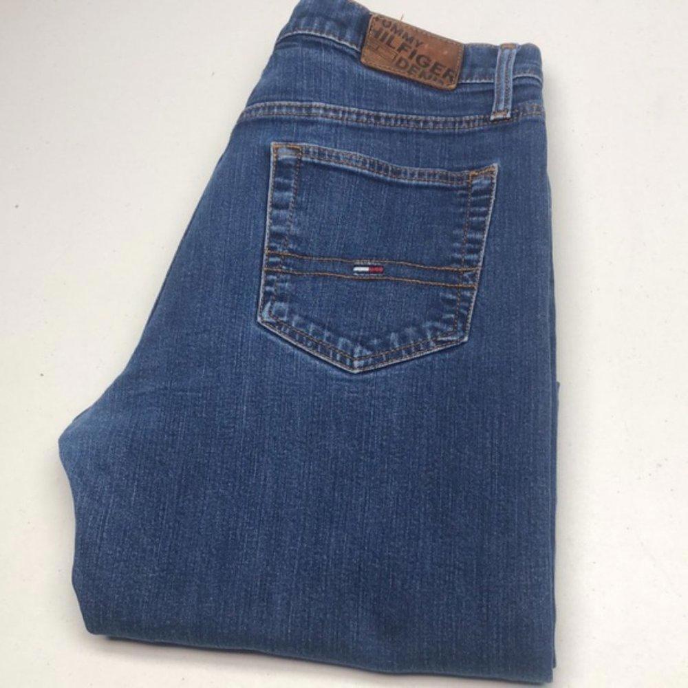 VINTAGE MENS TOMMY HILFIGER SLIM STRAIGHT JEANS 33x32 🇺🇸
